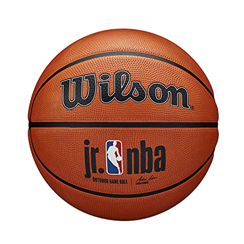 Wilson Basketball JR NBA AUTHENTIC SERIES, Outdoor, Tackskin Gummi, Größe: 6, Braun von Wilson