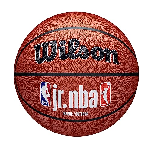 Wilson Basketball, Jr. NBA Family, Outdoor und Indoor, PureFeel Cover, Größe: 5, Weiß/Braun Wilson Basketball, Jr. NBA Family, Outdoor und Indoor, PureFeel Cover, Größe: 5, Weiß/Braun von Wilson