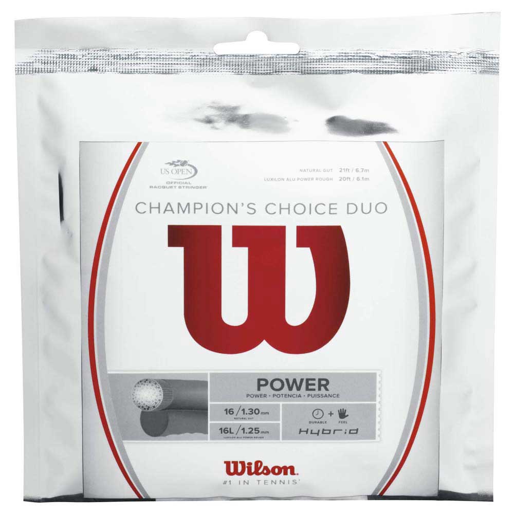 Wilson Champions Choice Duo Hybrid 12.2 M Tennis Single String Silber 1.30 mm / 1.25 mm von Wilson