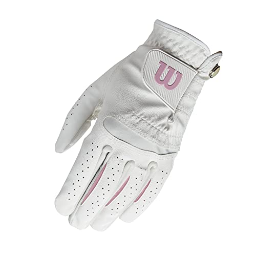 Wilson Damen Golfhandschuh, Größe L, Links, LLH, Weiß, Feel Plus, WGJA00770L von Wilson