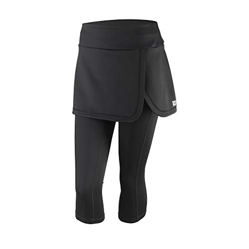 Wilson Damen Hosenrock, CAPRI SKORT IV, Polyester/Spandex, Schwarz, Größe XL, WRA791901XL von Wilson