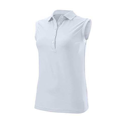 Wilson Damen Sleeveless Polo T-Shirt, Weiß, M von Wilson