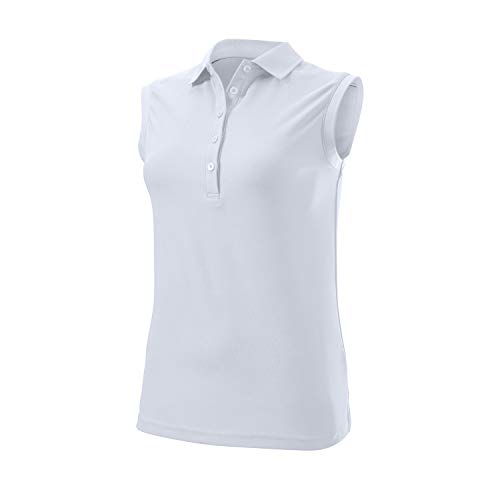Wilson Damen Sleeveless Polo T-Shirt, Weiß, M Wilson Damen Sleeveless Polo T-Shirt, Weiß, M von Wilson