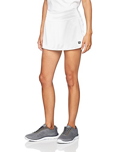Wilson Damen Tennis-Rock, W Team 12.5'' Skirt, Polyester/Elasthan, Weiß, Größe: L, WRA766201 von Wilson