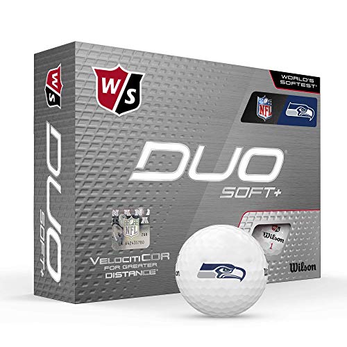 Wilson Duo Soft+ NFL Golfbälle (1 Dutzend) Sitz, Weiß von Wilson