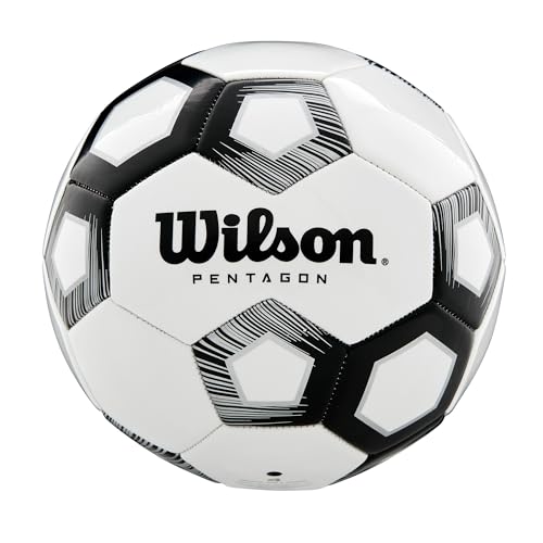 Wilson Fußball, PENTAGON, Größe: 4, 30-teiliges Design, weiß/schwarz, WTE8527XB04 Wilson Fußball, PENTAGON, Größe: 4, 30-teiliges Design, weiß/schwarz, WTE8527XB04 von Wilson