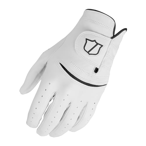 Wilson Handschuhe, W/S Handschuh Staff Model, Links, Super weich, Golf-Zubehör für Herren, Weiß von Wilson