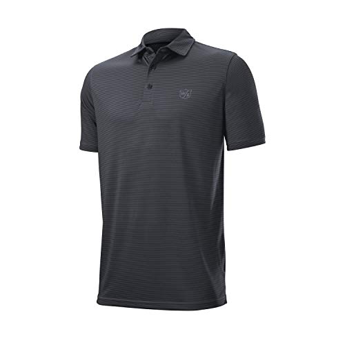 WILSON Herren T-Shirt Stripe Polo, Black, S, WGA700607 von Wilson