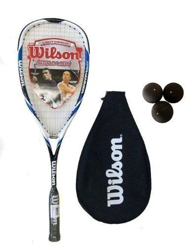 Wilson Hyper Hammer Carbon 120 Blau Squashschläger + 3 Squashbälle von Wilson von Wilson