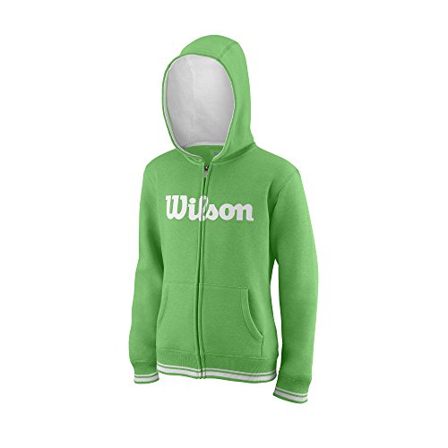 Wilson Jungen/Mädchen Sport-Kapuzenweste, Y Team Script FZ Hoody, Baumwolle/Polyester, Grün/Weiß, Größe: L, WRA767002 Wilson Jungen/Mädchen Sport-Kapuzenweste, Y Team Script FZ Hoody, Baumwolle/Polyester, Grün/Weiß, Größe: L, WRA767002 von Wilson