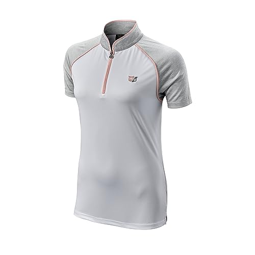 Wilson Staff Damen Golf-Poloshirt, Zipped Polo, Kurzarm mit Reißverschluss, Polyester von Wilson