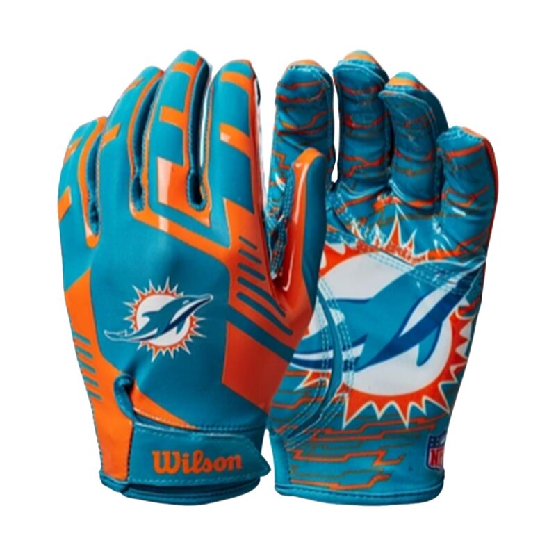 Wilson NFL Stretch Fit Adult Receiver Handschuhe - Team Miami Dolphins von Wilson