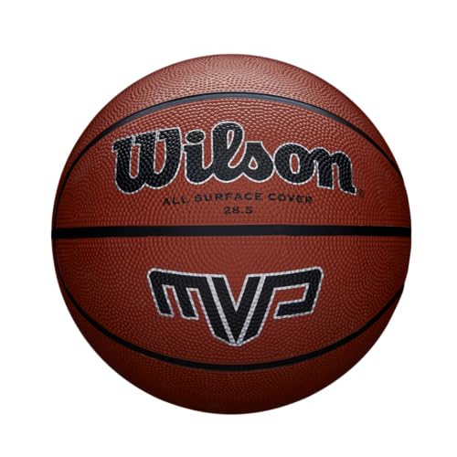 Wilson Outdoor-Basketball, Rauer Untergrund, Asphalt, Granulat, Kunststoffboden, Größe 6, 8 bis 12 Jahre, MVP, Braun von Wilson
