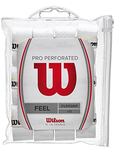 Wilson Unisex Griffband Pro Overgrip Perforated, Weiß, 12 Stück, WRZ4006WH von Wilson