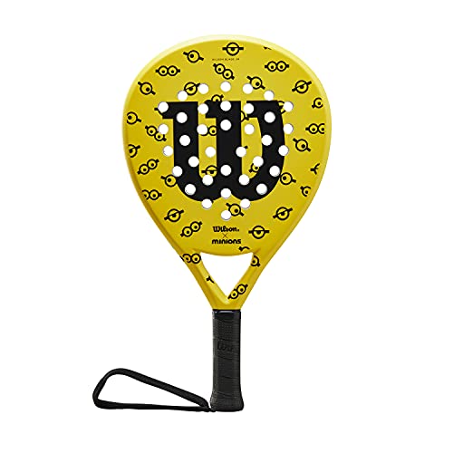 Wilson Padel-Schläger Minions Junior Eyes, Für Kinder und Jugendliche, Fiberglas/EVA, 300 g, Gelb/Schwarz, WR070611U0 von Wilson