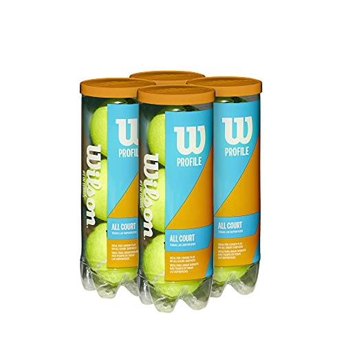 Wilson Profile All Court 3 Ball Can (4 Pack) 4 Stück, Gelb, 4 Pack (12 Wilson Profile All Court 3 Ball Can (4 Pack) 4 Stück, Gelb, 4 Pack (12 von Wilson