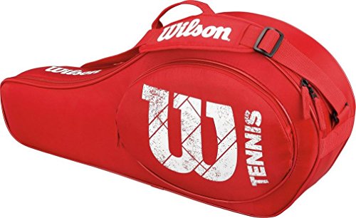 Wilson Schlägertasche Match Junior 3er Racketbag, rot, 68 x 10.2 x 31 cm, 22 Liter, WRZ821603 von Wilson