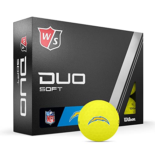 Wilson Staff 2023 Duo Soft NFL Golfbälle - 12 Bälle, gelb, Los Angeles Ladegeräte von Wilson