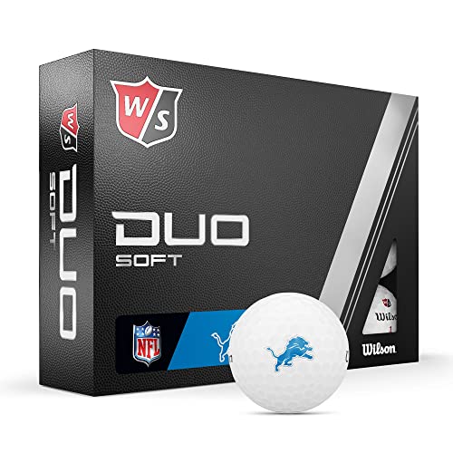 Wilson Staff 2023 Duo Soft NFL Golfbälle - 12 Bälle, weiß, Detroit Lions von Wilson