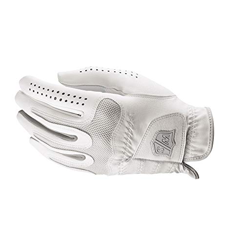 Wilson Staff Damen-Golf-Handschuh, weiche Griffigkeit, Damen, WGJA00590L, Large - LLH - White, Large von Wilson