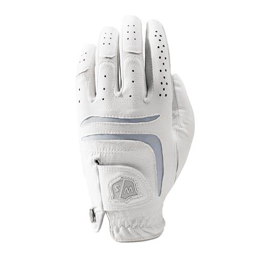 Wilson Staff Damen Golfhandschuh, Grip Plus, Material-Kombi, Größe: M, Linkshand, LLH, weiß, WGJA00101M Wilson Staff Damen Golfhandschuh, Grip Plus, Material-Kombi, Größe: M, Linkshand, LLH, weiß, WGJA00101M von Wilson Staff