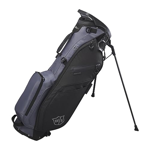 Wilson Staff Golftasche, EXO Lite Stand Bag, Trage-/Trolleytasche, 4 Fächer für diverse Eisen, Schwarz/Grau von Wilson