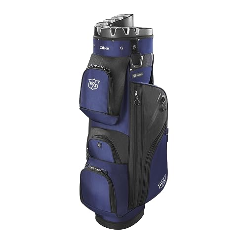 Wilson Staff Golftasche, i Lock 3 Cart Bag, Trolleytasche, 14 Fächer für diverse Golfschläger, Marineblau/Schwarz von Wilson
