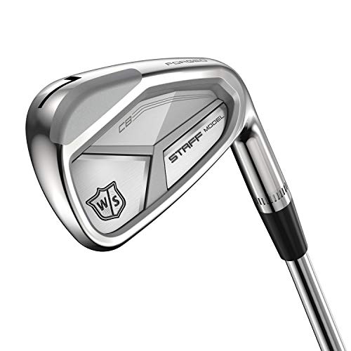 Wilson Staff Golfschläger-Eisensatz, Staff Model CB, 4-PW, R-Flex, Für Rechtshänder, Schaft aus Stahl, 7-teilig, Silber, WGR200035R von Wilson