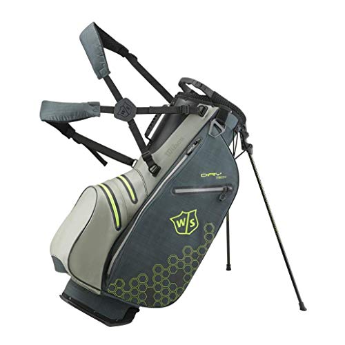 Wilson Staff Golftasche, Dry Tech II Stand Bag, Grey, Integrierter Ständer, 2 kg, Wasserabweisendes Material, WGB4909GR von Wilson