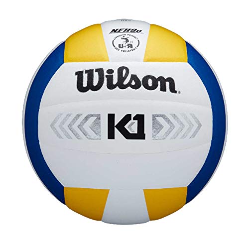Wilson Unisex-Adult K1 SILVER VB BLUWHYE Volleyball, BLUE/WHITE/YELLOW, OFFICIAL Wilson Unisex-Adult K1 SILVER VB BLUWHYE Volleyball, BLUE/WHITE/YELLOW, OFFICIAL von Wilson