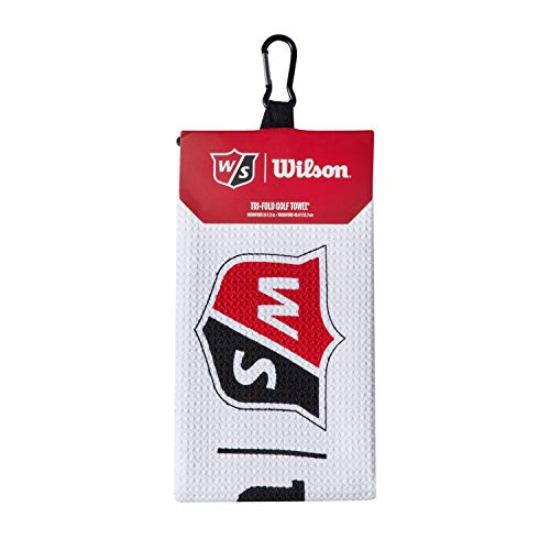 Wilson Staff Unisex Golf-Handtuch, Dreifach gefaltet, TRI FOLD, Mikrofaser, Weiß, Einheitsgröße, WGA9000101 von Wilson