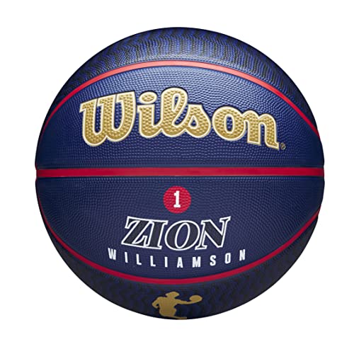 Wilson Basketball, NBA Player Icon Outdoor, Zion Williamson, New Orleans Pelicans, Outdoor und Indoor, Größe: 7, Marineblau/Gold Wilson Basketball, NBA Player Icon Outdoor, Zion Williamson, New Orleans Pelicans, Outdoor und Indoor, Größe: 7, Marineblau/Gold von Wilson
