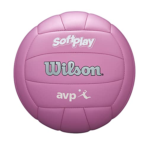 WILSON AVP Soft Play Volleyball, offizielle Größe, Rosa, 18-Panel, maschinell genähte Konstruktion, Butylkautschuk-Blase WILSON AVP Soft Play Volleyball, offizielle Größe, Rosa, 18-Panel, maschinell genähte Konstruktion, Butylkautschuk-Blase von Wilson