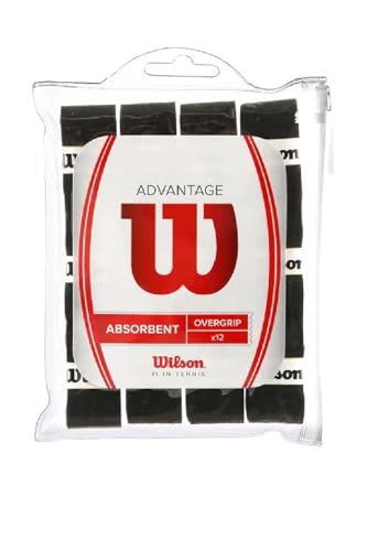 Wilson Unisex Griffband Advantage Overgrip, schwarz, 12 Stück, WRZ4034BK von Wilson