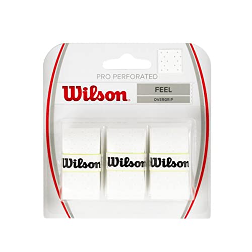Wilson Unisex Griffband Pro Overgrip Perforated, weiß, 3 Stück, WRZ4005WH von Wilson