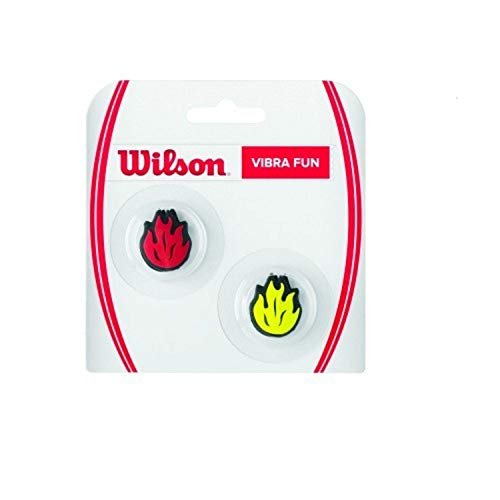 Wilson Unisex Schlügerzubehür Vibra Fun Neon Flames 2er Schl gerzubeh r, Red/Yellow, NS EU von Wilson