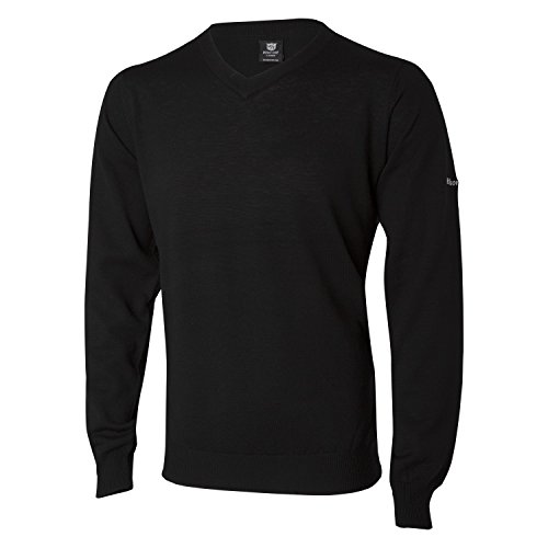 Wilson V-Sweatshirt für Golfer, V-Neck Sweater, Baumwolle, schwarz, Gr. L, WGA700303 von Wilson
