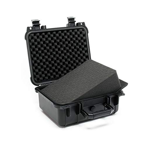 Wiltec Universalkoffer 35x29,5x15 cm schwarz, Schutzkoffer wasserdicht mit Druckausgleichsventil & anpassbaren Schaumstoffmatten von Wiltec