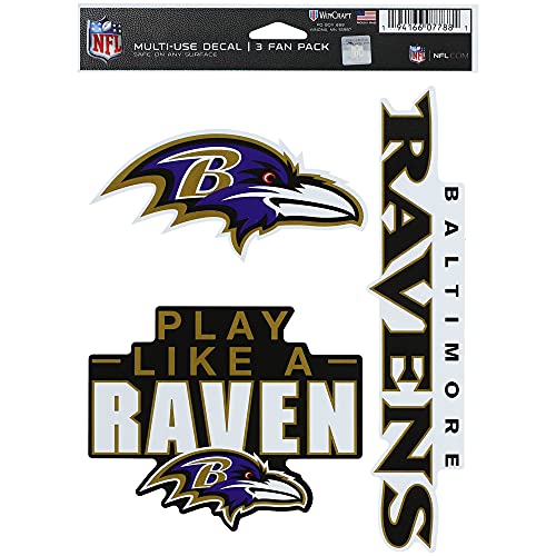 Wincraft NFL Aufkleber Multi-Use 3er Set 20x15cm - Baltimore Ravens von Wincraft