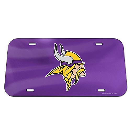 Wincraft NFL Minnesota Vikings Nummernschild mit Kristallspiegel-Logo, Team-Farbe, Einheitsgröße von Wincraft