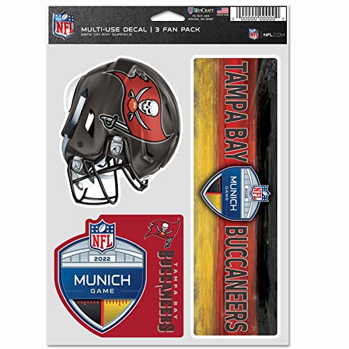 WinCraft NFL Munich Aufkleber 3er Set 20x15cm - Tampa Bay Buccaneers von DNS