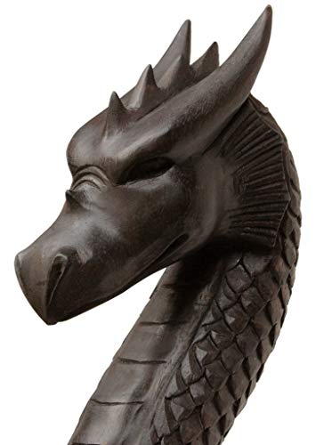 Windalf Schwarzer Mittelalter Wanderstock Drache FAFNIR 130 cm Drachenkopf Spazierstock Druiden-Stab Handarbeit aus Holz Windalf Schwarzer Mittelalter Wanderstock Drache FAFNIR 130 cm Drachenkopf Spazierstock Druiden-Stab Handarbeit aus Holz von Windalf