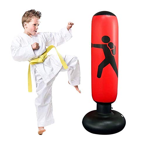 WingFly Aufblasbarer Boxsack, Freistehende Boxsack Box Sport Stress Relief Boxen Ziel Schweres Training Fitness Sandsack, 160 cm-Rot WingFly Aufblasbarer Boxsack, Freistehende Boxsack Box Sport Stress Relief Boxen Ziel Schweres Training Fitness Sandsack, 160 cm-Rot von WingFly