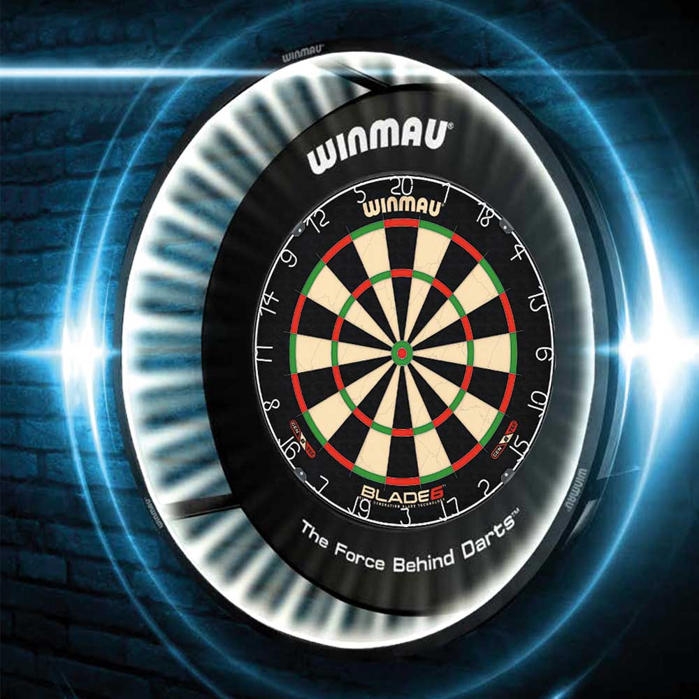 Komplett-Set Winmau Blade 6 Dartboard + Winmau Surround schwarz + Winmau Plasma Lichtring Komplett-Set Winmau Blade 6 Dartboard + Winmau Surround schwarz + Winmau Plasma Lichtring von Winmau