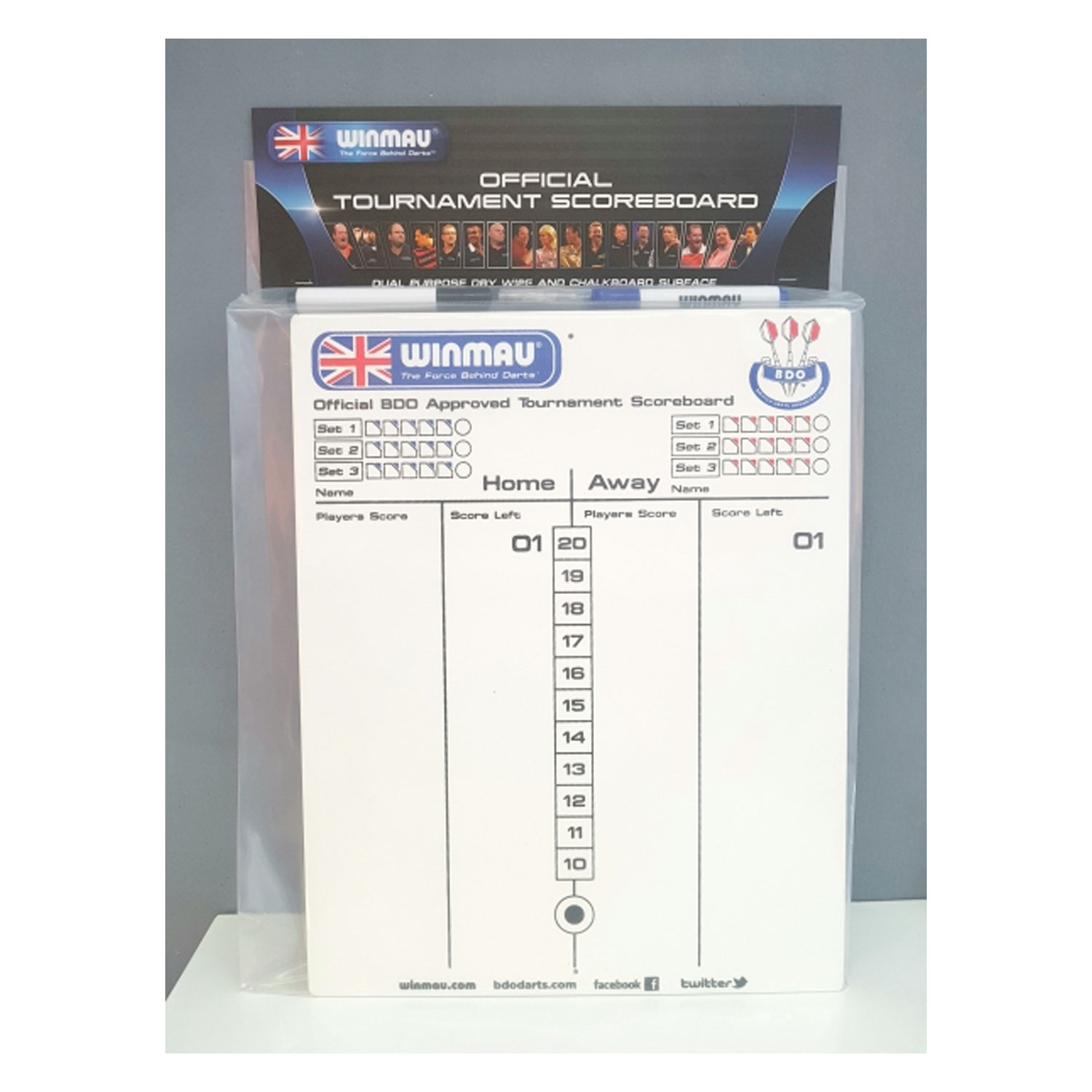WINMAU Scoreboard Schreibtafel inkl. 2 Boardmarker WINMAU Scoreboard Schreibtafel inkl. 2 Boardmarker von Winmau