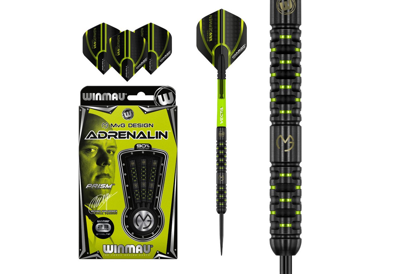 Winmau Dartpfeil Winmau Dartpfeile MvG Adrenalin Steeldart 23 g von Winmau