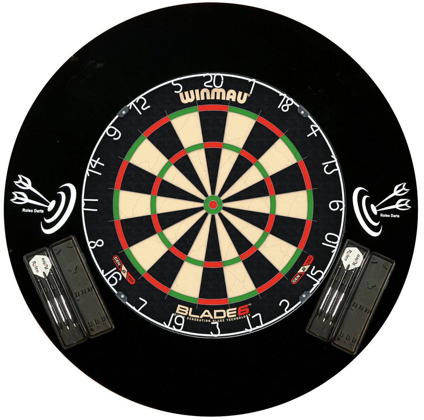 Winmau Dartscheibe Steeldart Profi Set-Scheibe Blade 6 + 2 Satz Pfeile + Catchring, (1-tlg) Winmau Dartscheibe Steeldart Profi Set-Scheibe Blade 6 + 2 Satz Pfeile + Catchring, (1-tlg) von Winmau
