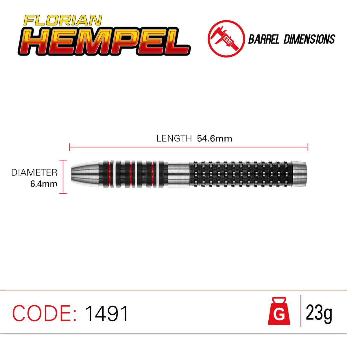 Winmau Florian Hempel Steeldarts 90% 23g Winmau Florian Hempel Steeldarts 90% 23g von Winmau
