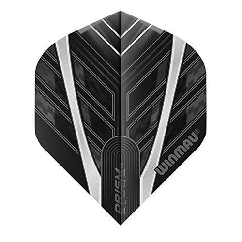 WINMAU Prism Alpha Black & Grey Extra Dicke Dart Flights - 1 Sätze pro Packung (3 Flights insgesamt) von WINMAU