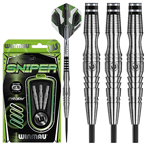 WINMAU Sniper 23g Profi Wolfram Steeltip Dartpfeile Set mit Flights und Schäfte von WINMAU